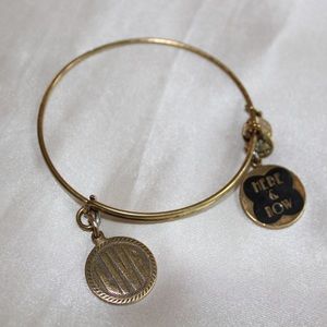 Alex and Ani Gold Bangle Bracelet - Double Charm